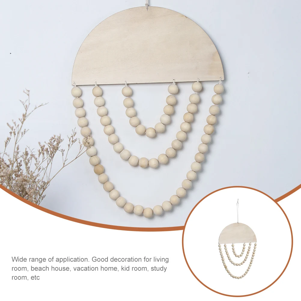 

Bohemian Pendant Art Wooden Beads String Home Hanging Adorn Chic Room Decor Creative Handcrafts Gift Household