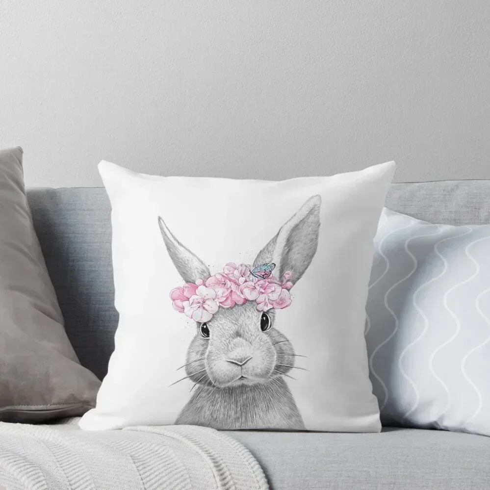 

Spring bunny Throw Pillow Sofa Covers Couch Pillows anime girl Pillow Decor pillow