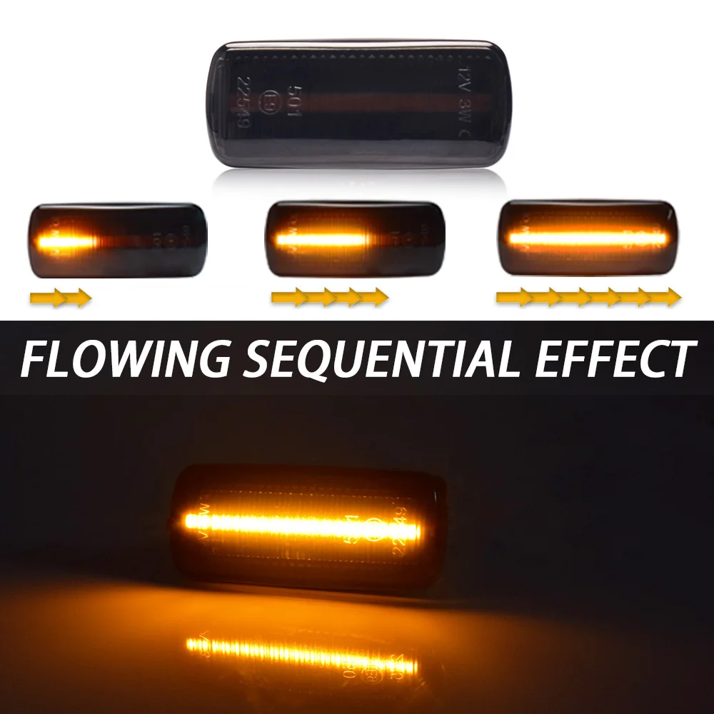 2Pcs Amber Turn Signal Light Dynamic LED Side Marker Lamp For Jeep compass Grand Cherokee Chrysler 200 300C Dodge Avenger Lancia
