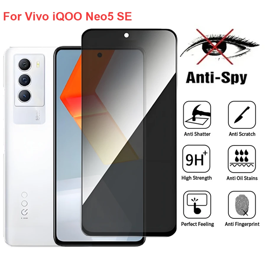 

For Vivo iQOO Neo5 SE Anti Spy Privacy Tempered Glass Screen Protector Compatible For iQOONeo5 SE Full Cover Screen Phone Film