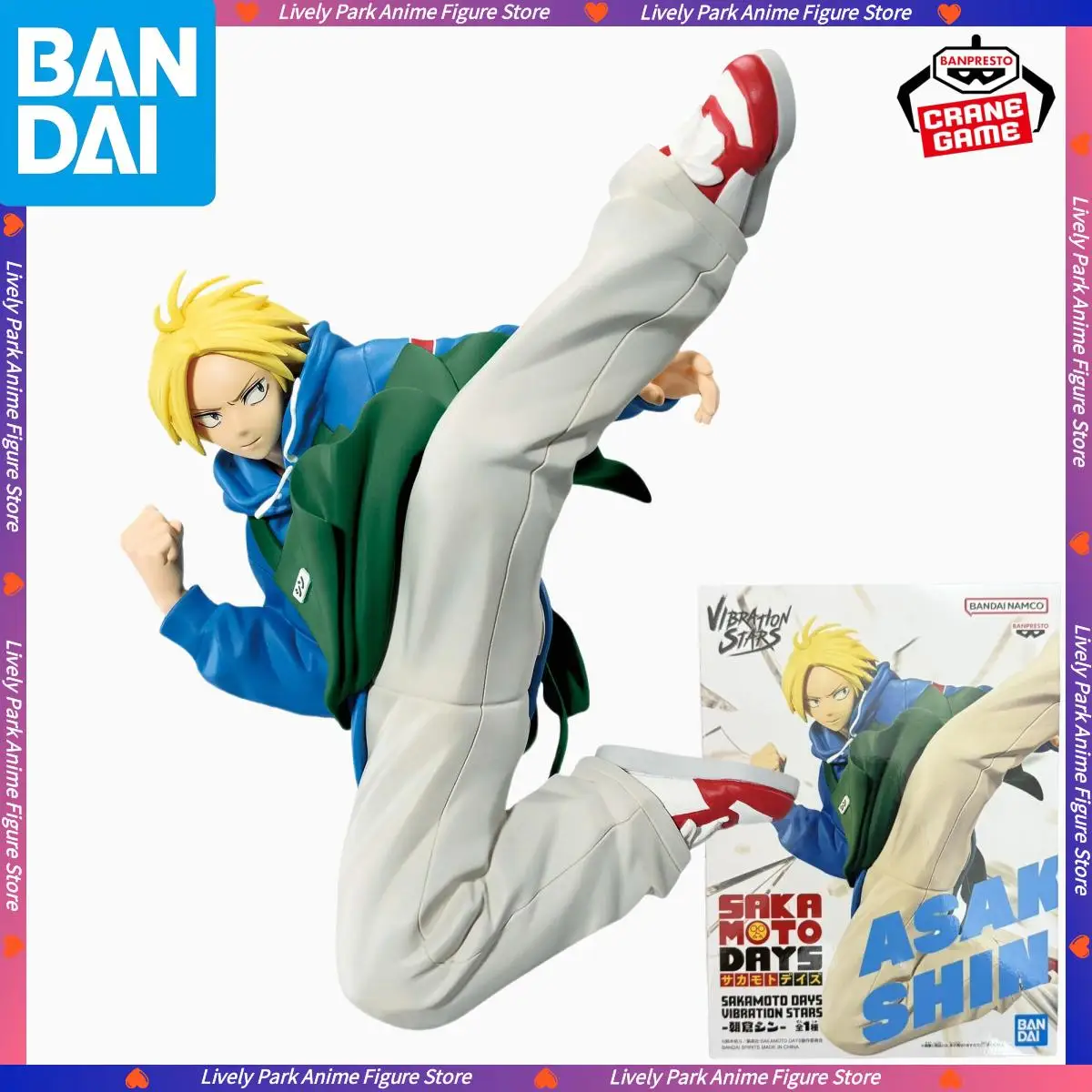 В наличии BANDAI оригинальные SAKAMOTO DAYS VIBRATION STARS Shin Asakura аниме фигурки модель статуя Коллекционный фестивальный подарок