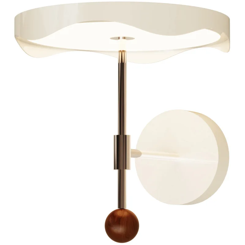 

French cream wind flying saucer wall lamp living room bedroom background wall medieval retro bedroom bedside premium atmosphere