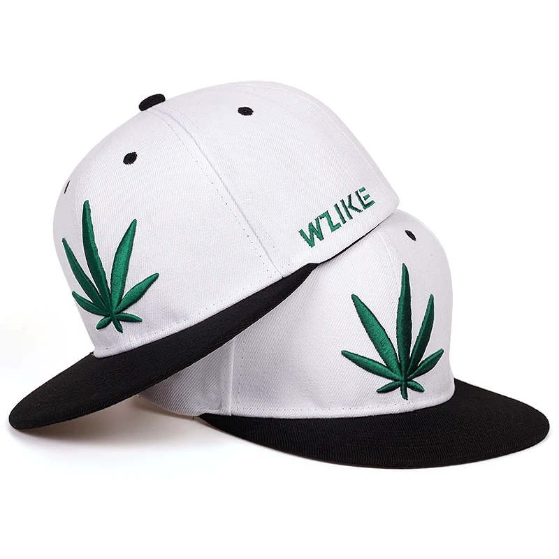 Spring Summer Maple Leaf Embroidery Baseball Cap Fashion Snapback Cap Outdoor Cotton Hiphop Hat Cool Street Dance Hats