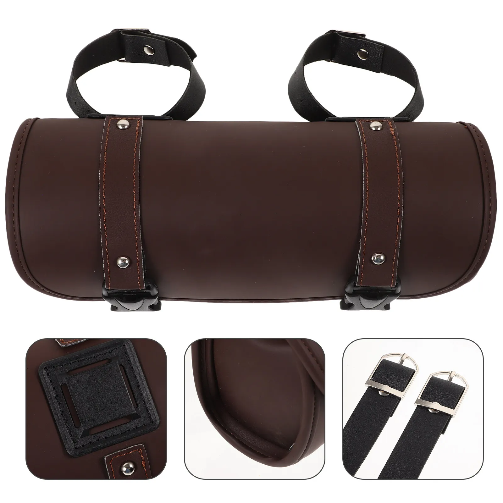 

Motorcycle Saddle Bag PU Tool Organizer for Fork Handlebar Tail Rack Mount Universal Fit for Motorcycles Electric