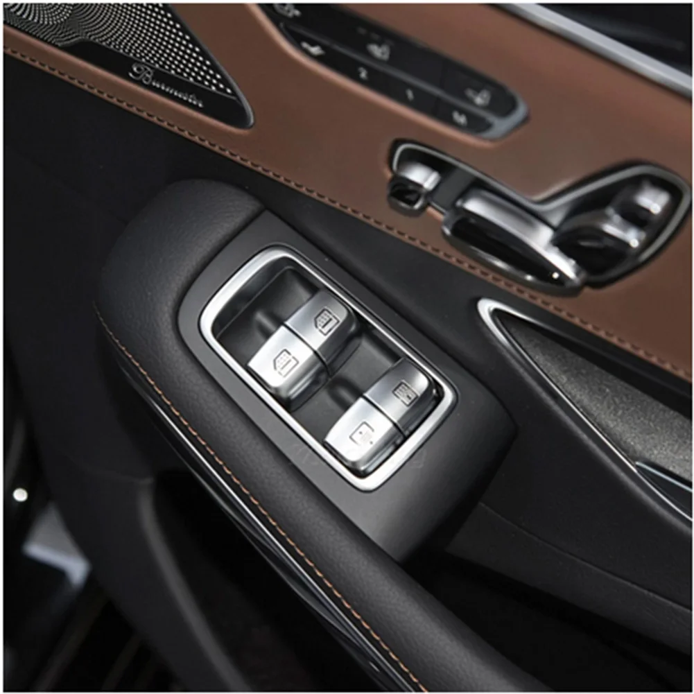 Car Rear Window Switch Button Cover Interior Accessories Window Switch Button Control for Mercedes Benz W222 S-Class 2014-2019