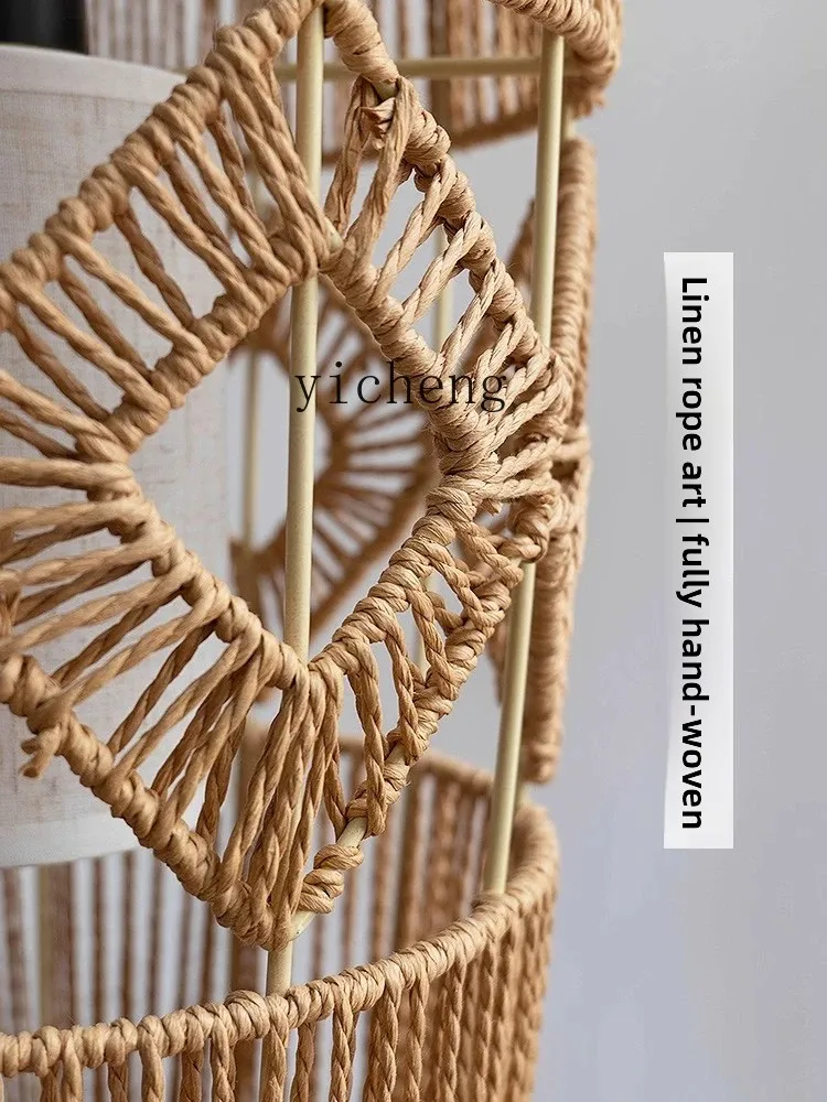 

Wabi-Sabi Style Floor Ornament Vintage Rattan Woven Hemp Rope Handmade New Chinese Zen Living Room Bedroom Bedside Decoration