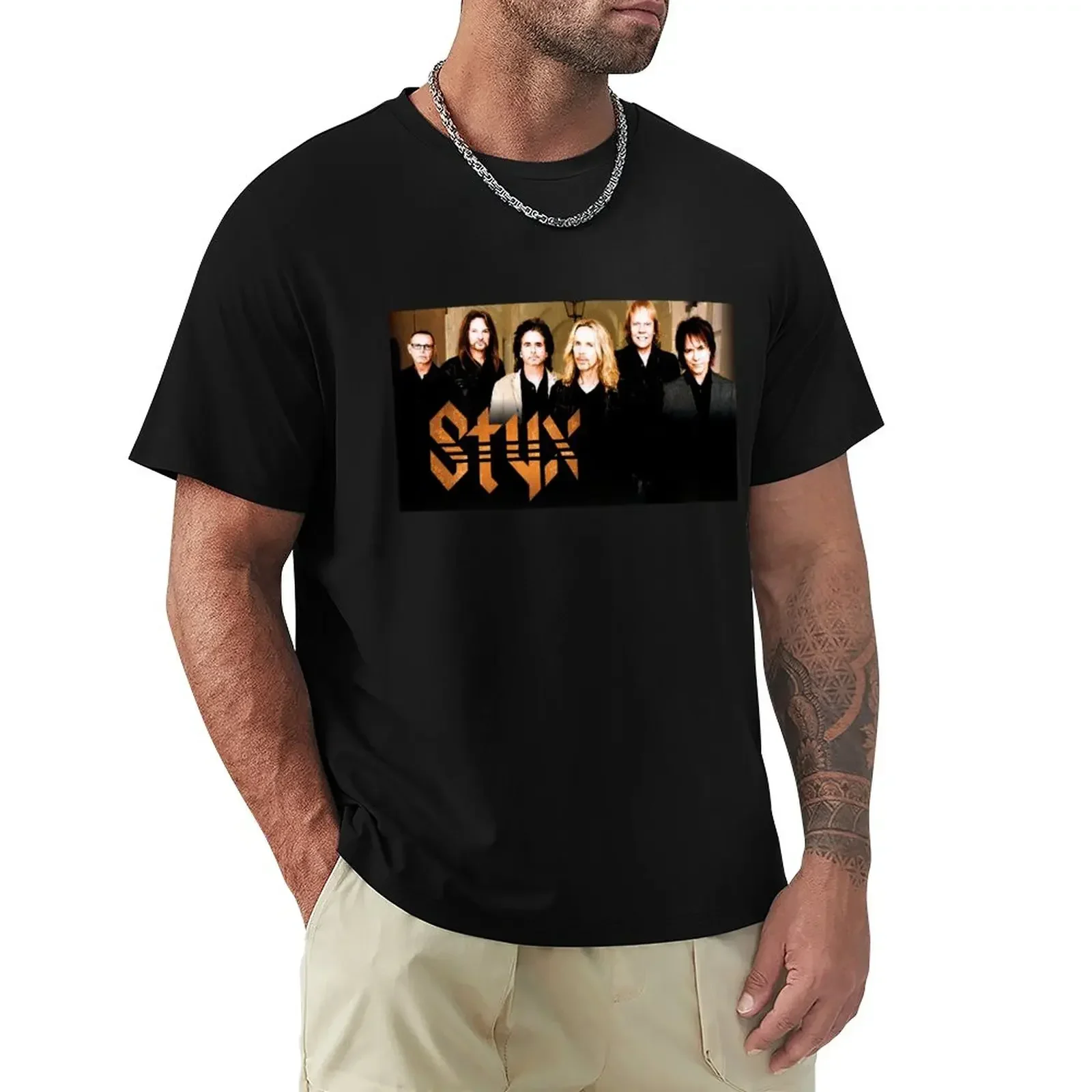 Styx-T-shirt avec personnages pour hommes, surdimensionné, taille, médicaments, imprimé animal, décontracté, élégant, gar