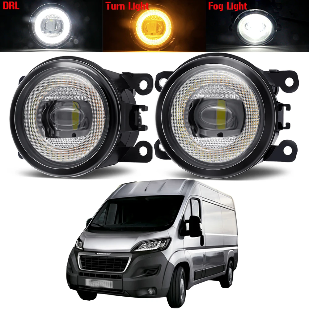 

2 X Fog Light Assembly For Peugeot Boxer 290 295 2015-2019 Car LED Angel Eye Fog Turn Signal Daytime Running Lamp 30W H11 12V