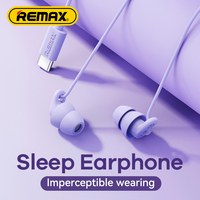 Remax Sleep Earphone Noise Cancelling In-Ear Anti-noise Type C 3.5mm Soft Earphone Wired  for Mobile Phone Earplug Hotel Travel