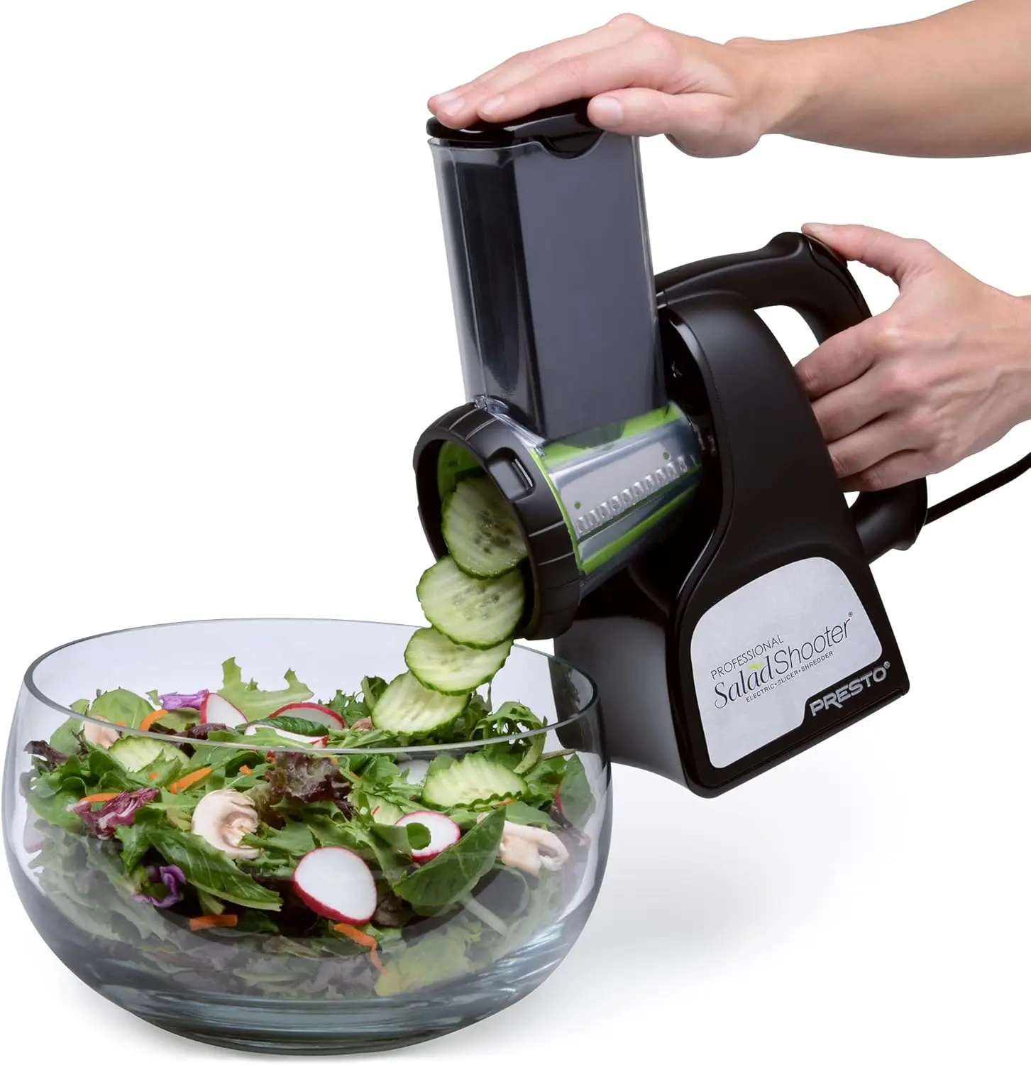 

Professional Electric Salad Shooter Slicer and Shredder, Black, 1 Count - Efficient Kitchen Appliance for Quick Food Prep