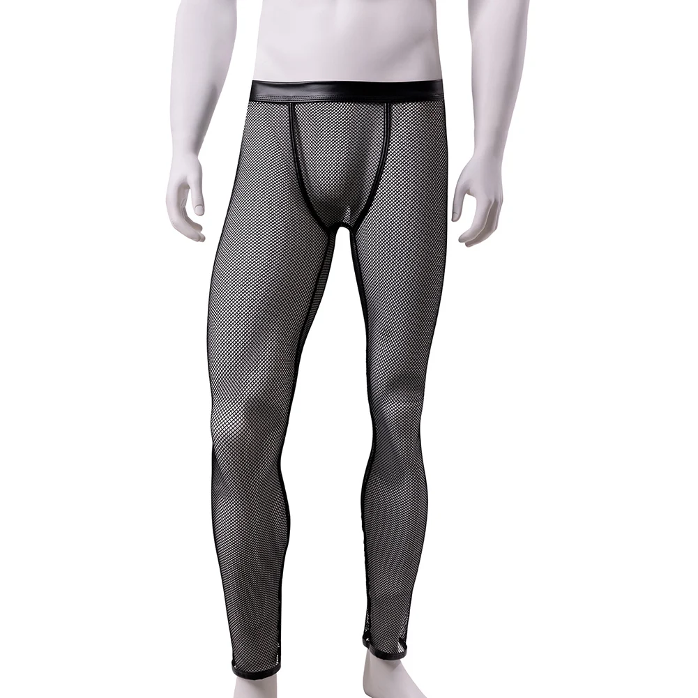 

Mens Fishnet Mesh Lounge Pants Sheer See Through Leggings Underwear for Home and Casual Wear Breathable Flexible Design