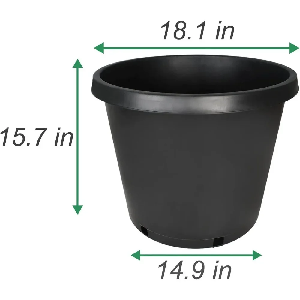 Plant Nursery Pot 10-Pack 15 Gallon Plastic Garden Planter Pots Flower Seedling Injection Molded Container Seed Starting Pot Set