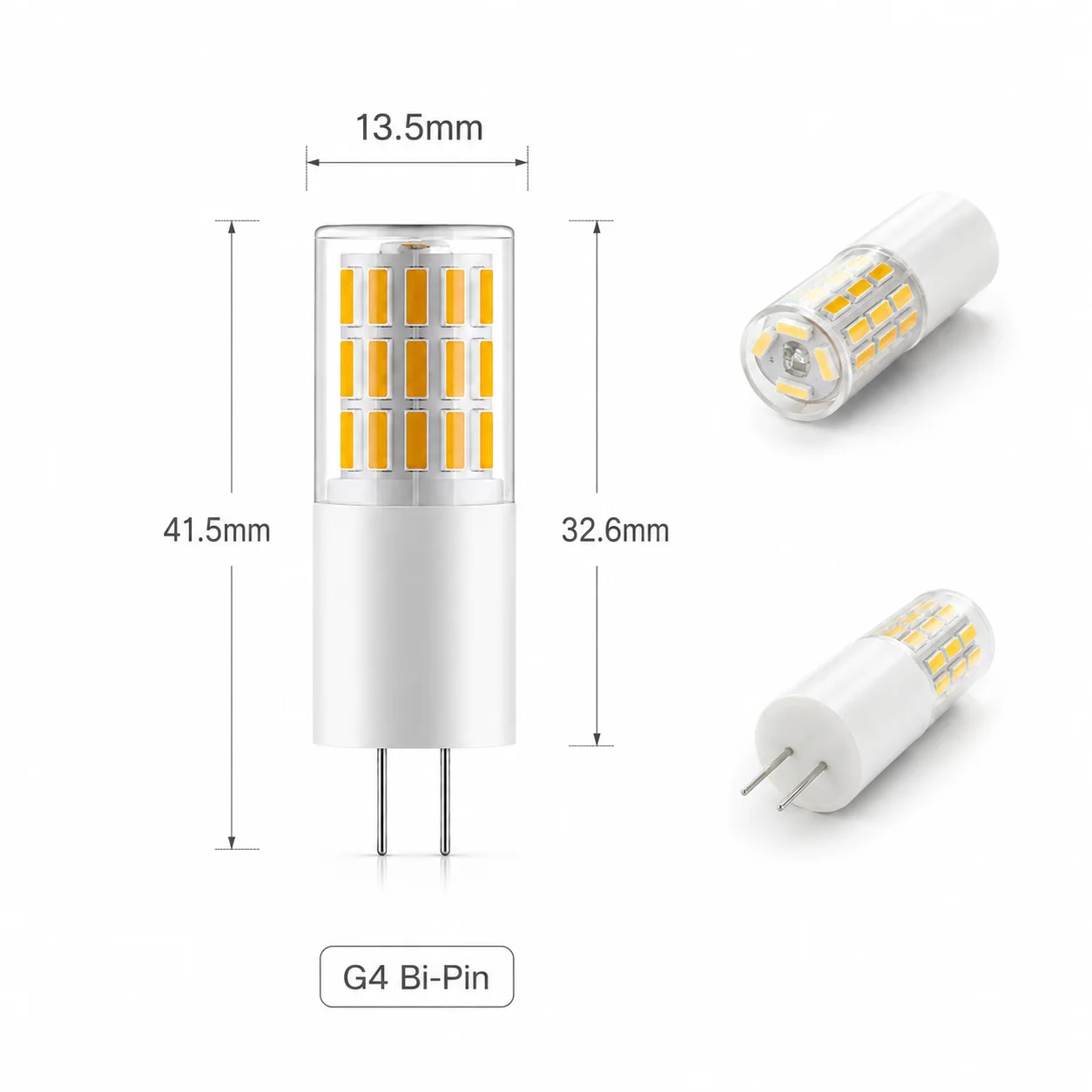 10-Pack G4 12V LED Capsule Bulbs 3W, 45-SMD4014 High Brightness 360° Beam, No Flicker Lamp for Chandelier and Cabinet Lighting