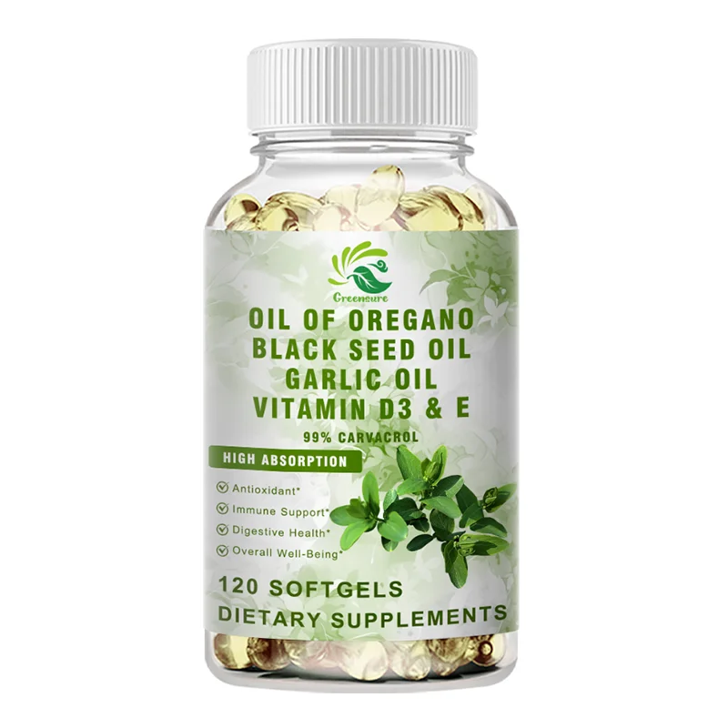 Capsules d'huile d'organo biologique avec carvacrol à 99% concentré élevé - Support digestif, santé 