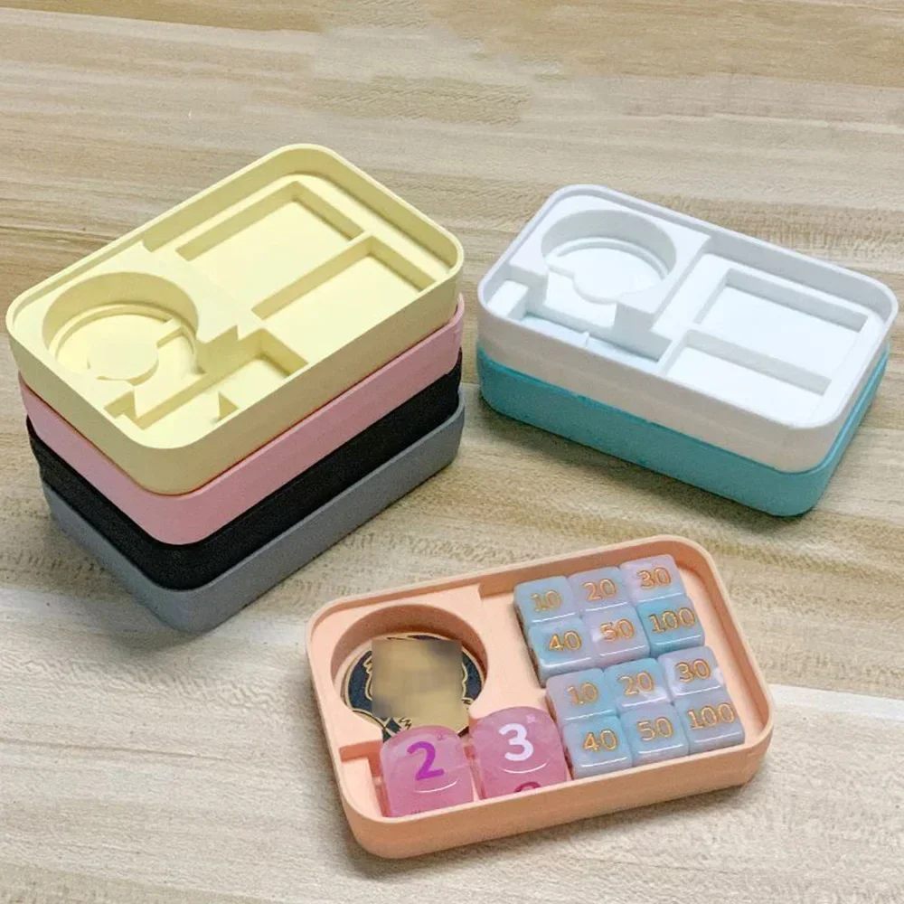For TCG Card Dice Token Storage Insert Organizer, 3D Printed Multi Compartment Divider Tray, Creative Gift Box Tray
