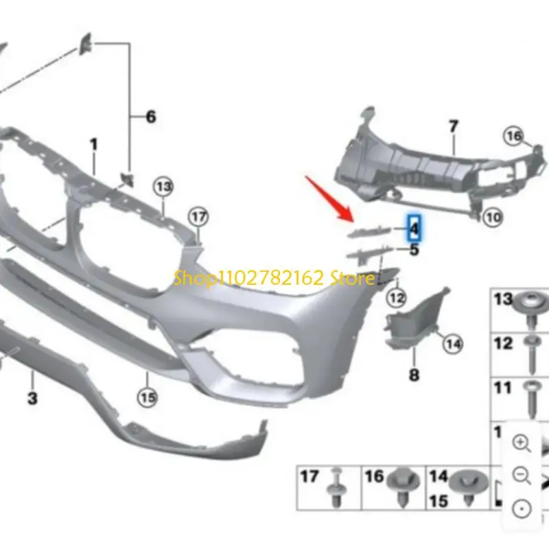 

547B Impact Resistance Front Bumper Brackets Rack 1 Pair 51117399981 BM1042125 51117399982 BM1043125 for G01 G02 F97 F98 M40i