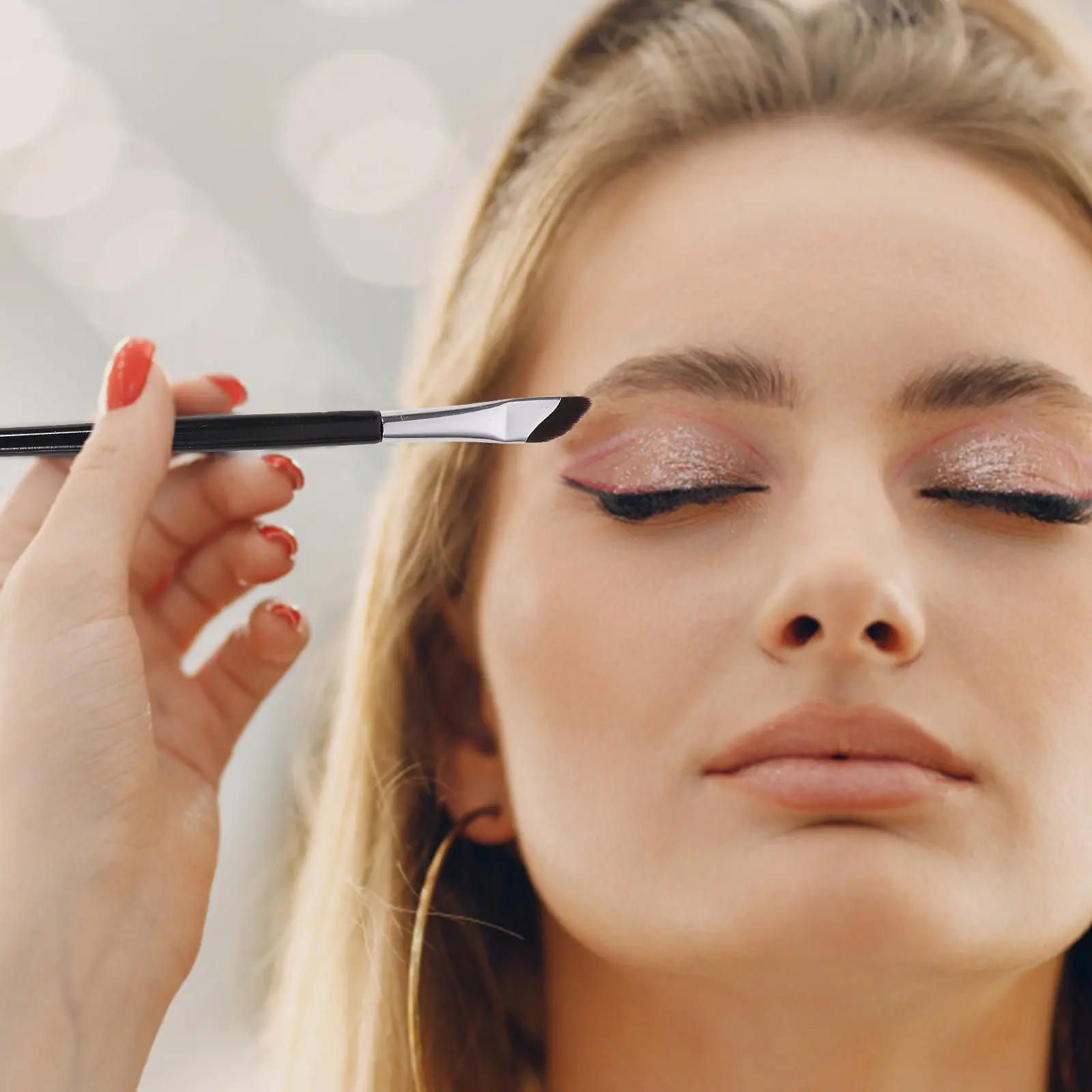 3Pcs Angled Eyeliner Brush Set High-Precision Makeup Brushes for Eyeliner Eyeshadow Brow Concealer Smooth Powder Pickup No