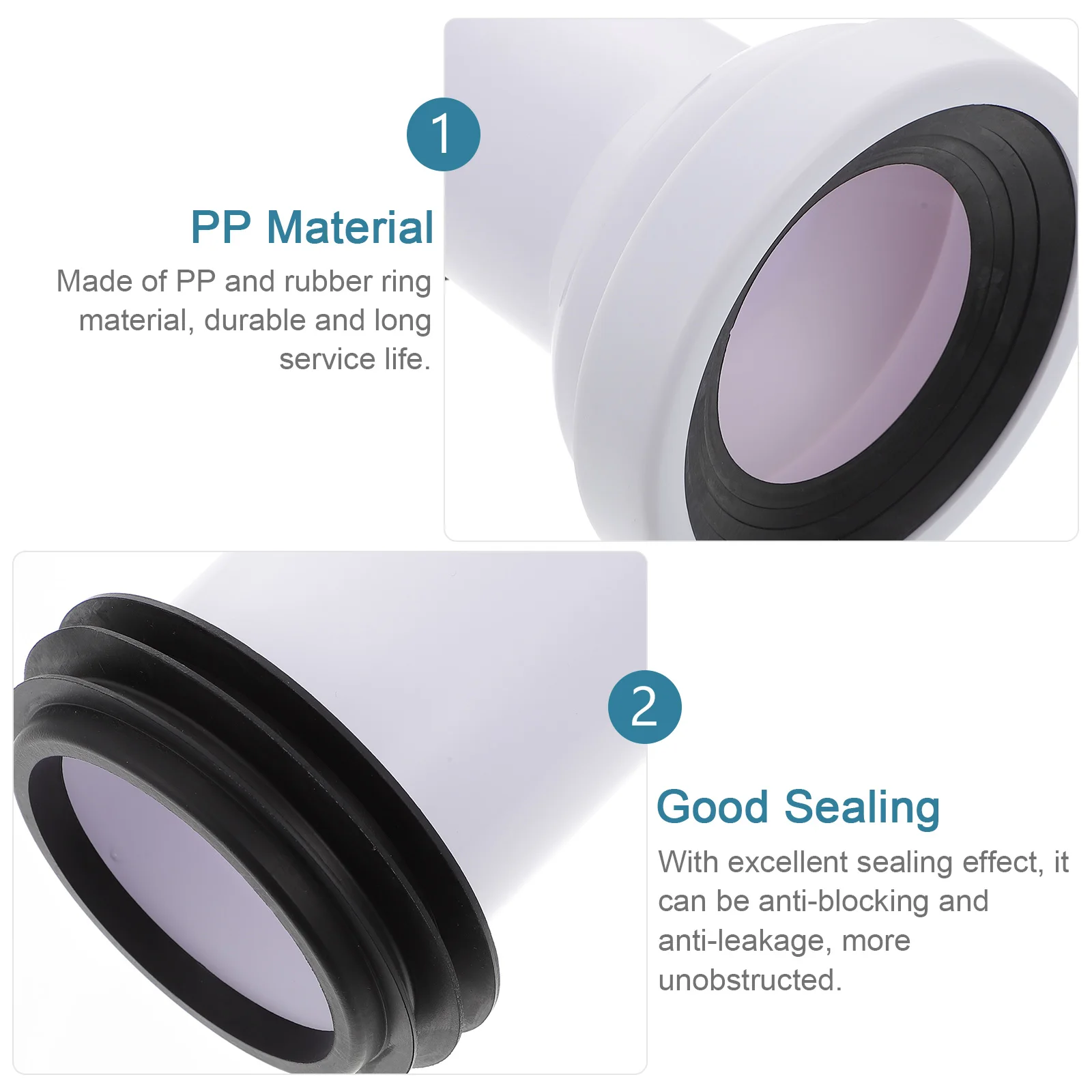 

Toilet Straight Extension Pipe Anti-leak Seal Connecting Hose For Home Drainage System Rubber Ring Practical Use