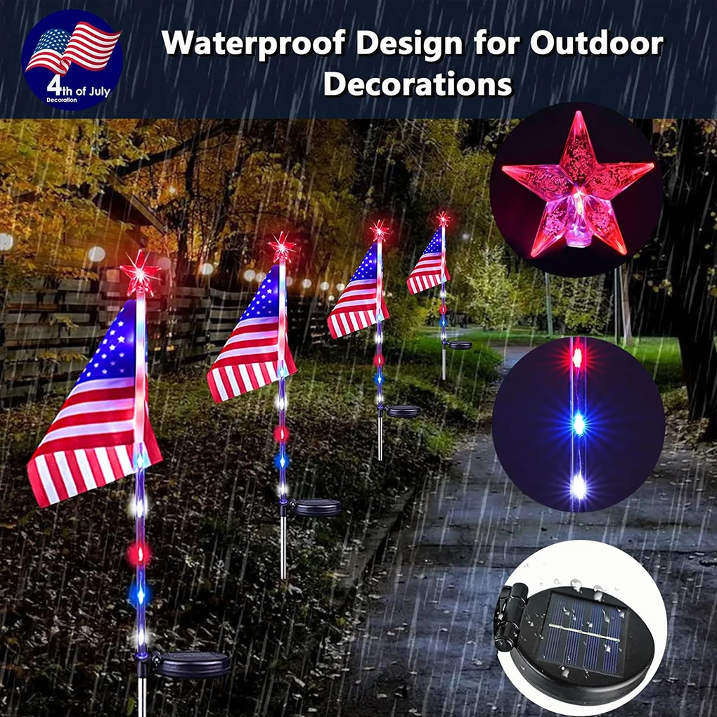 Durable And Unique American Flag Lights Outdoor For July 4th Decorations 4th Of July Outdoor Lights