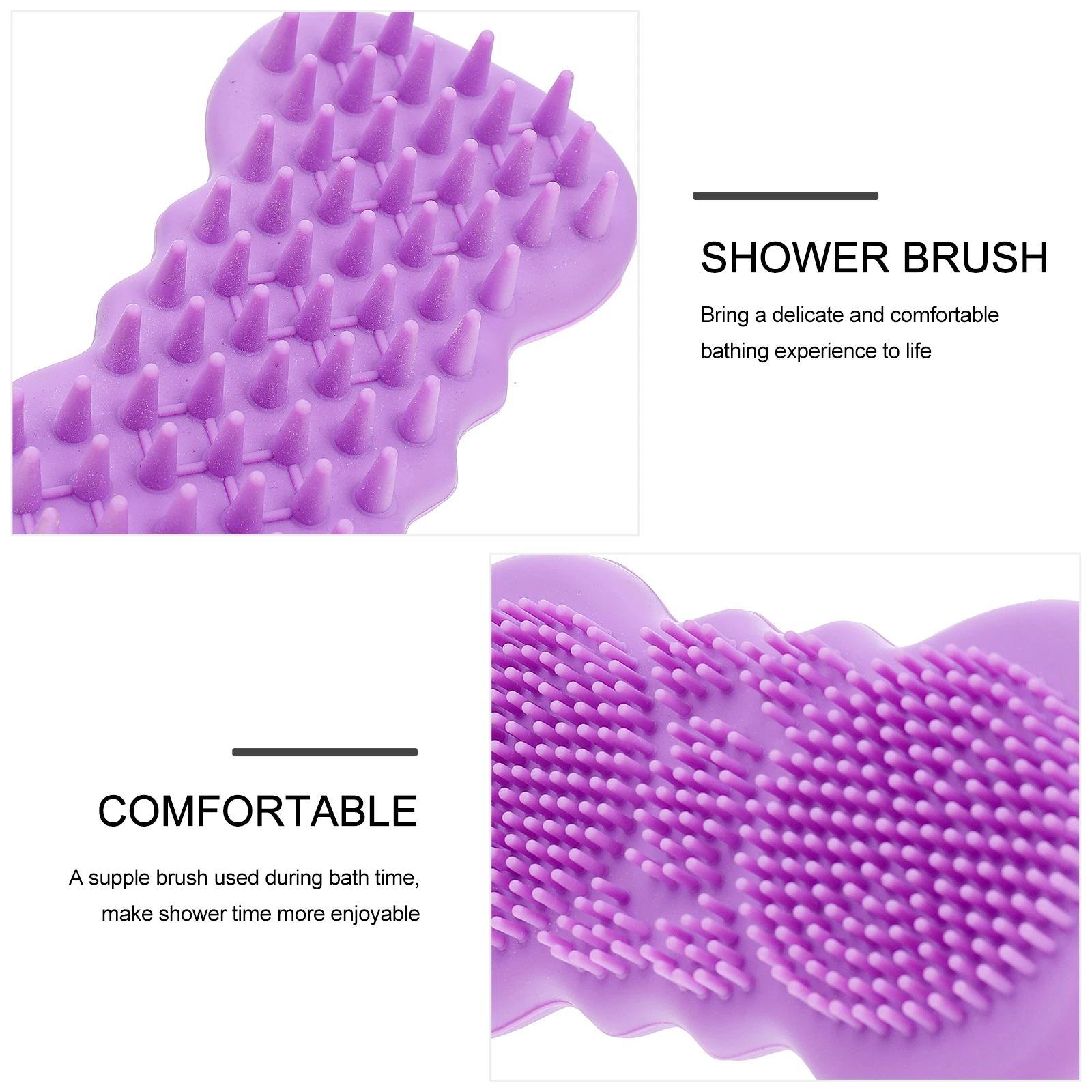 

1pc Silicone Bath Brush Sensitive Skin Baby Body Head Massage Bathing Tool Scrubber Cleaner Double Sided Practical Accessory