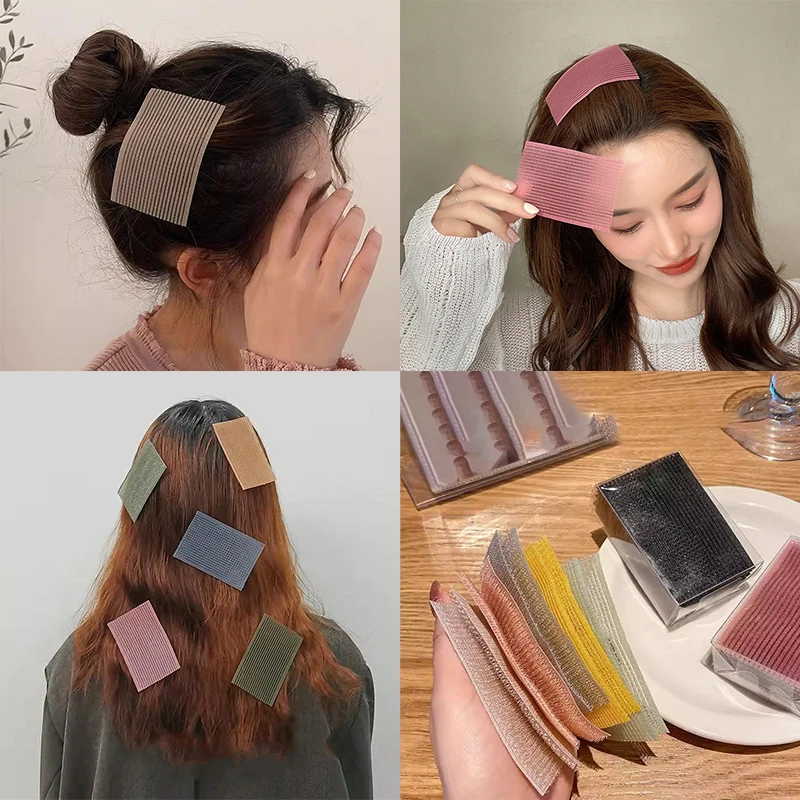 10 pçs/set franja sólida pasta mágica postes adesivo de cabelo clipe feminino lavagem rosto maquiagem velcro remendo acessórios para o cabelo ferramentas estilo