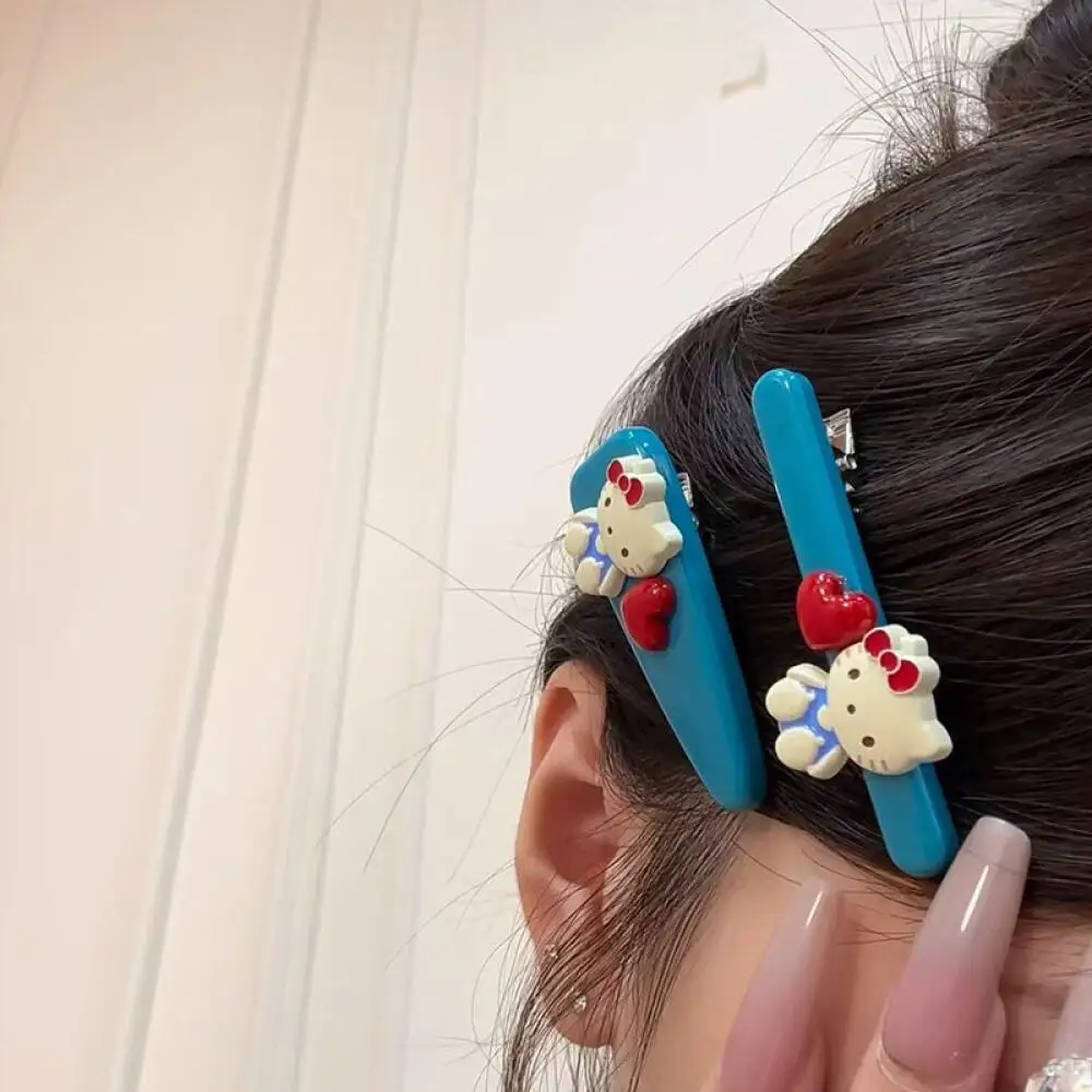 Novo sanrio azul gotas de água amor olá kitty duckbill clipe de cabelo dos desenhos animados bonito gatinho gato lado hairpin acessórios para o cabelo presentes