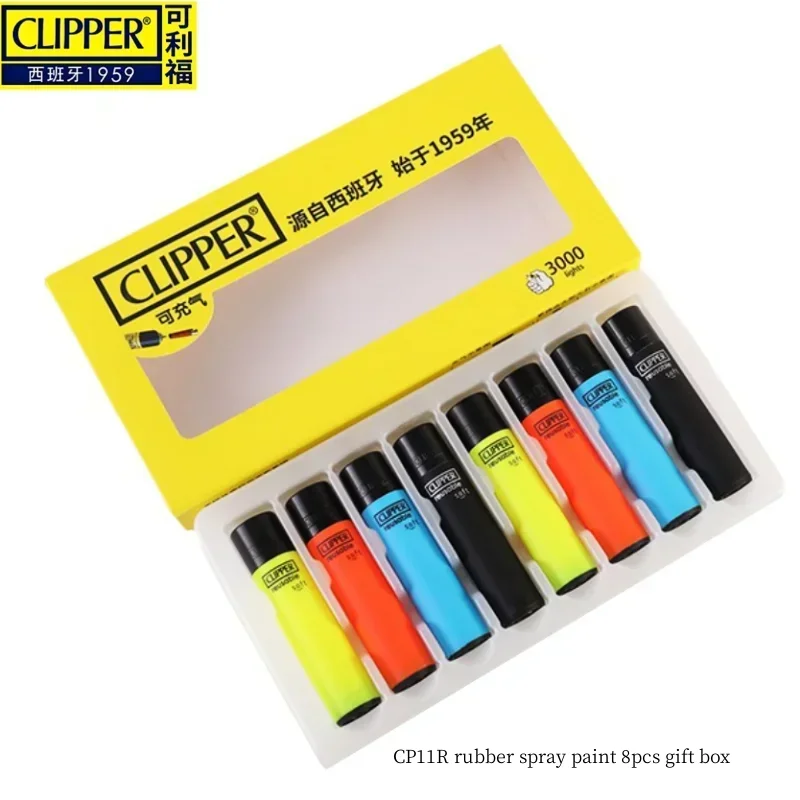 Clipper Lighter Large Color Rubber Spray Paint Lighter Butane Gas Lighter Fire Rate High Lighters Smoking Ignition Gadgets Gift