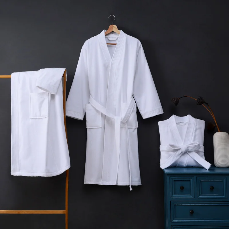 Hotel Guesthouse Algodão Banho Robes Algodão Corte Velo Kimono Vestir Vestido e Longo Yukata Roupão para As Mulheres