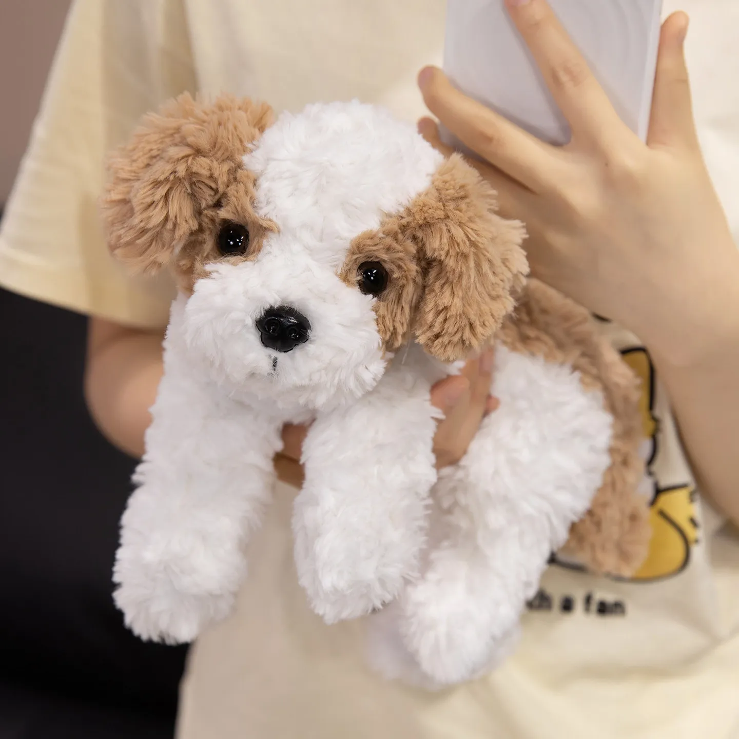 32/42/48CM Kawaii cachorro juguetes de peluche relleno suave deitado almohada de perro peludo compañero de dormir decoración de la habitación regalo de cumpleaños y Navidad