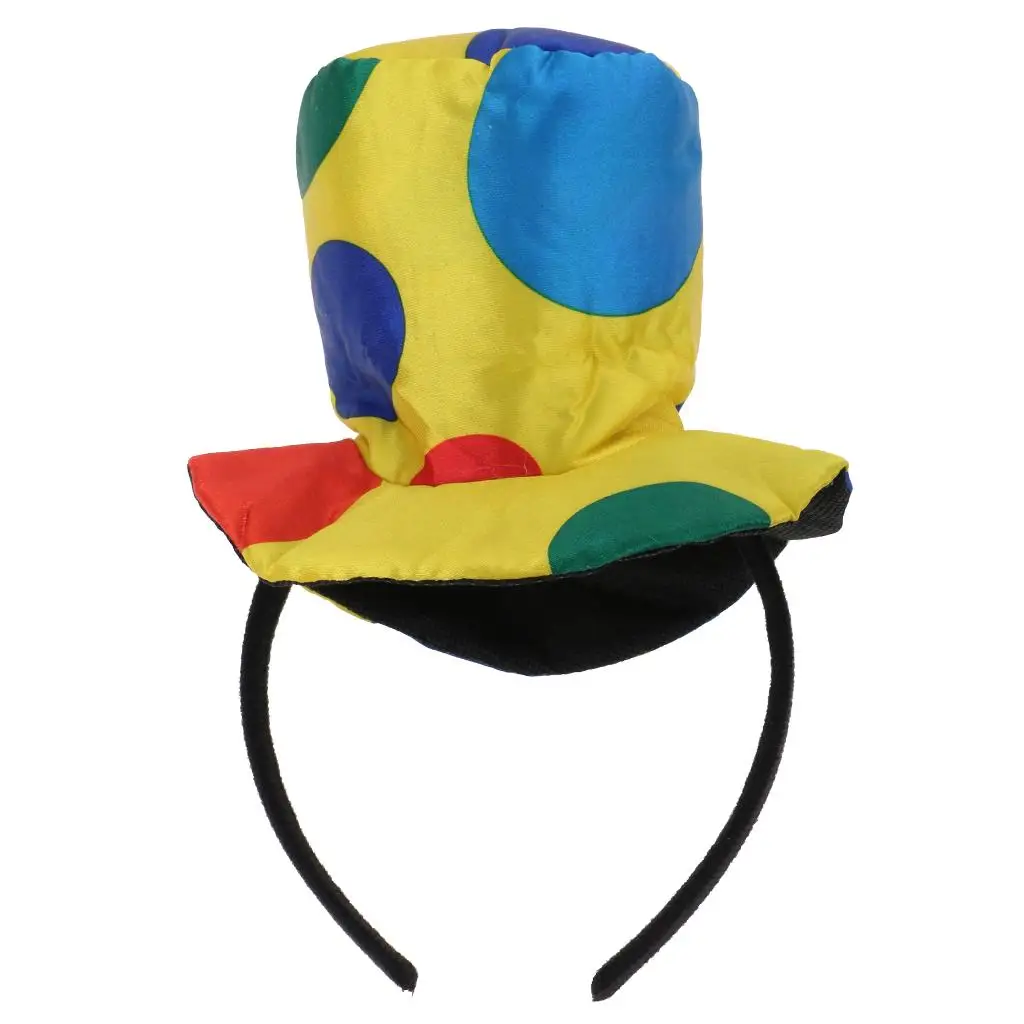 Sombrero de payaso arlequín colorido, gorro de cosplay, diadema para disfraces, ideal para fiestas y actuaciones en el escenario.