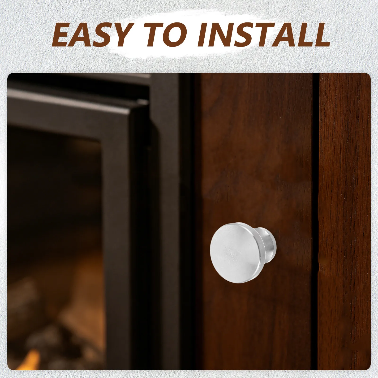 Stainless Steel Fireplace Knob – Heat-Resistant Door Pull for Wood Stove, Fire Pit & Cabinet Hardware