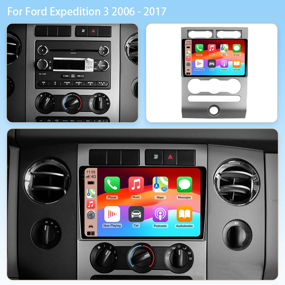 Android 16 Carplay Auto For Ford Expedition 3 U3242 U3542 U324 U354 2006 - 2017 Car Radio BT Navigation Stereo DSP Video Player