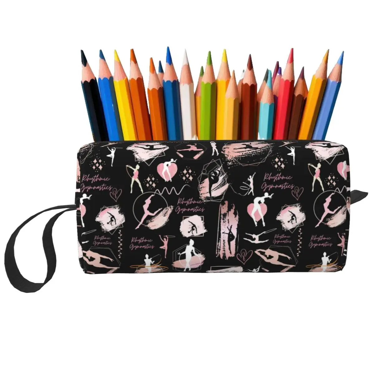 

Пенал с принтом художественной гимнастики для студентов, школьная коробка для ручек, сумка-карандаш, дорожная женская косметичка, сумка-органайзер