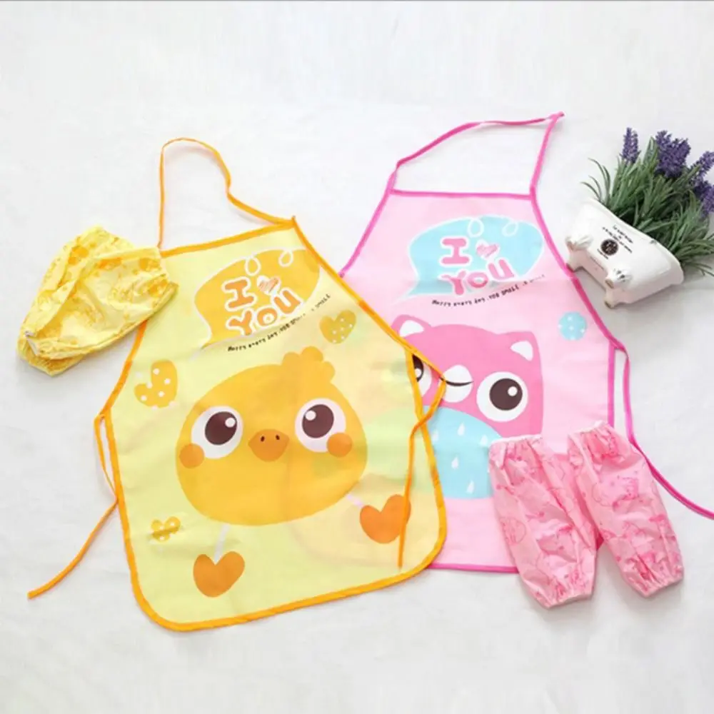 Tablier Imperméable Créatif pour Enfant, Robe de Protection Anti-Salissure à Motifs de Dessins Animés pour la Cuisine et la Peinture