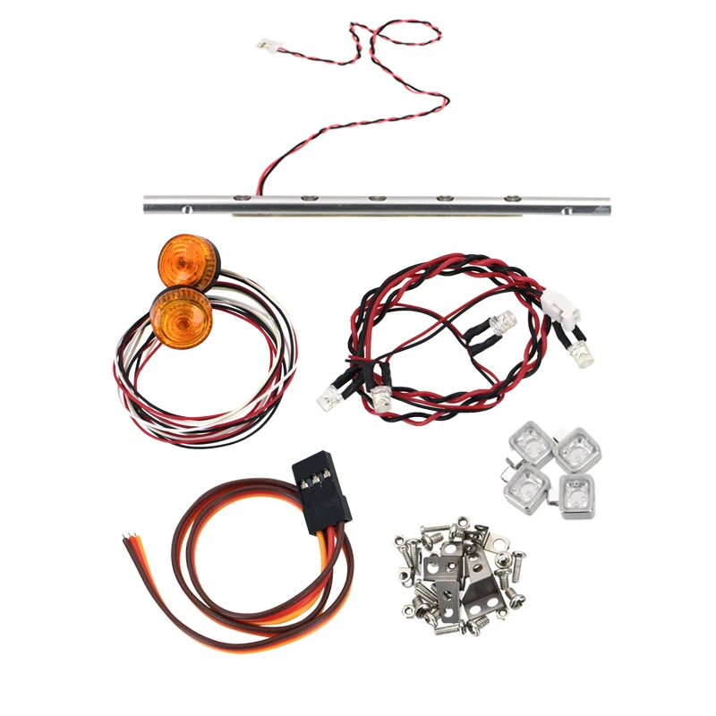 LED Metaal Techniek Verlichting Spotlight voor 1/14 Tamiya RC Truck 56335 56348 Actros Diy Onderdelen Speelgoed