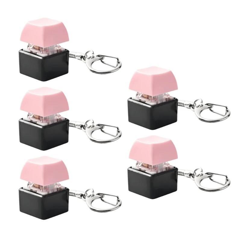 5Pcs Mechanical Switches Tester Portable Keychain Keyboards Fidgets Toy for Keyboards Testing Fidgets Device 83CE