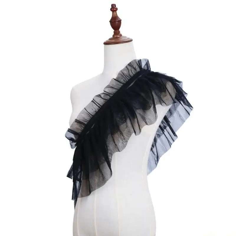 31BF Vintage Ruffled Shrug Shawl for Women Anime False Collar Cosplay Accessories