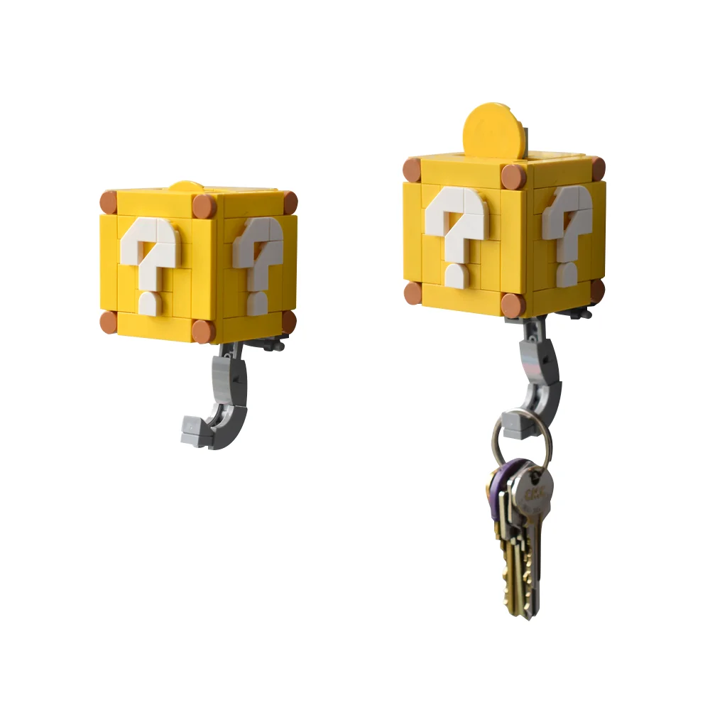 

MOC New Coin Block Keychain Model Building Blocks Home Decor Doorway Hanging Key Holder Decorative Ornaments Brick Toys Gifts