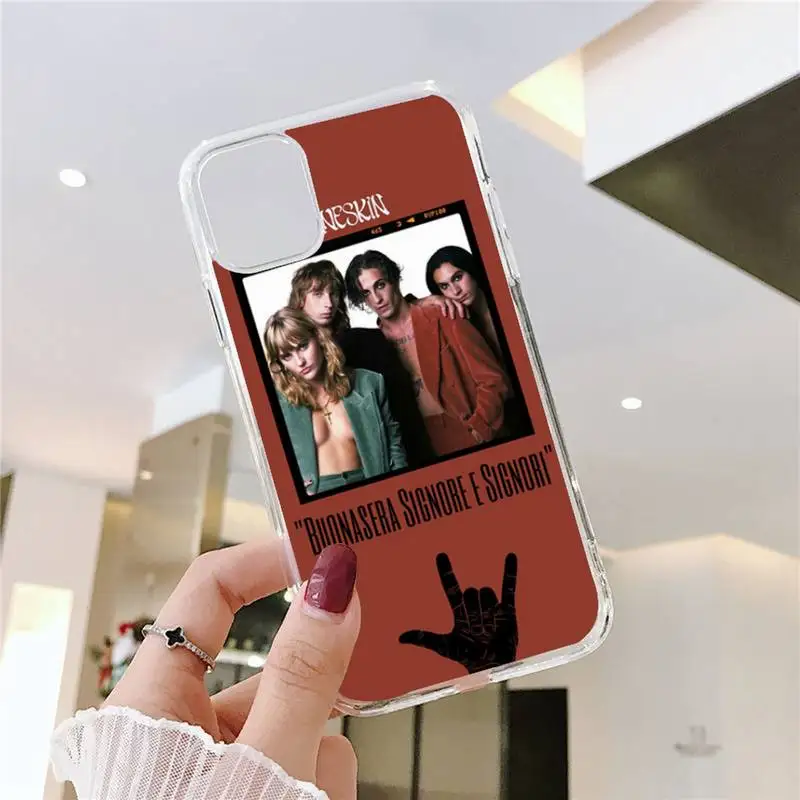 Maneskin Damiano David Phone Case For Iphone 15 11 13 14 Pro Max 7 8 Plus X Xr Xs Max Se2020 12mini Transparent Cover