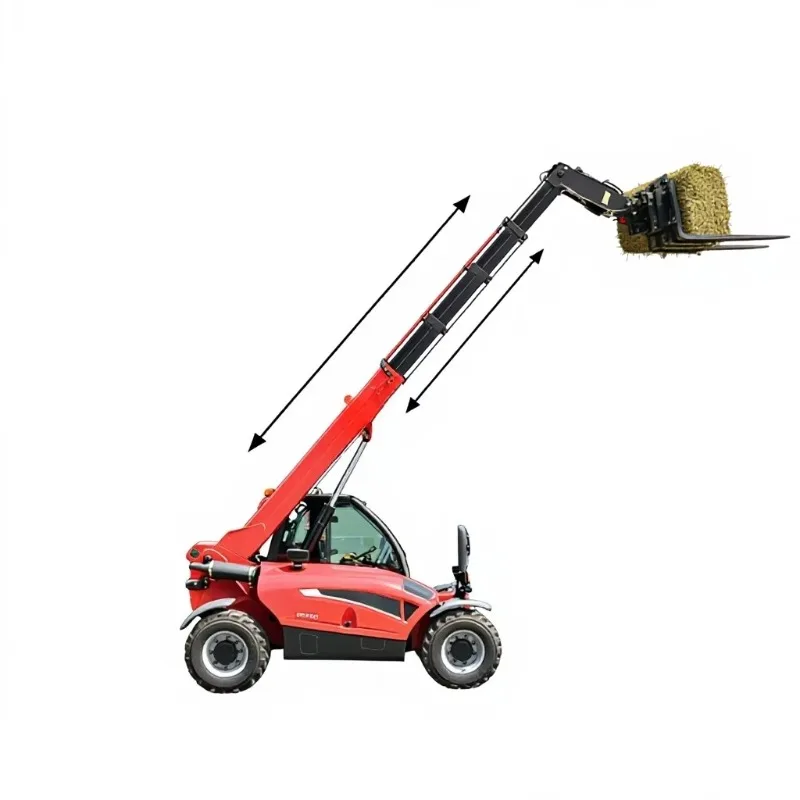 Forklift 4ton 14m Telehandler Telescopic Handler 4WD Rough Terrain Boom Lift Loader Heavy Duty Construction Reach Truck