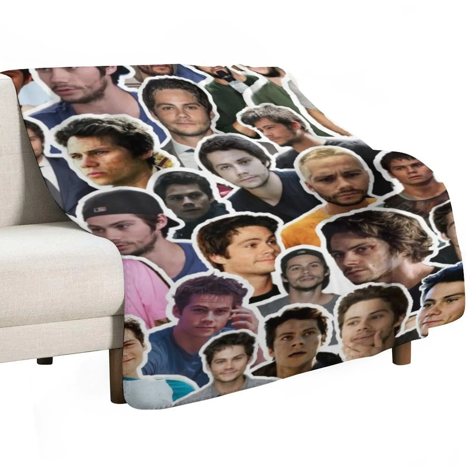 Dylan Obrien Collage Throw Blanket Extra Large Throw Soft Plaid Personalized Gift Decorative Throw Furrys for winter Blankets