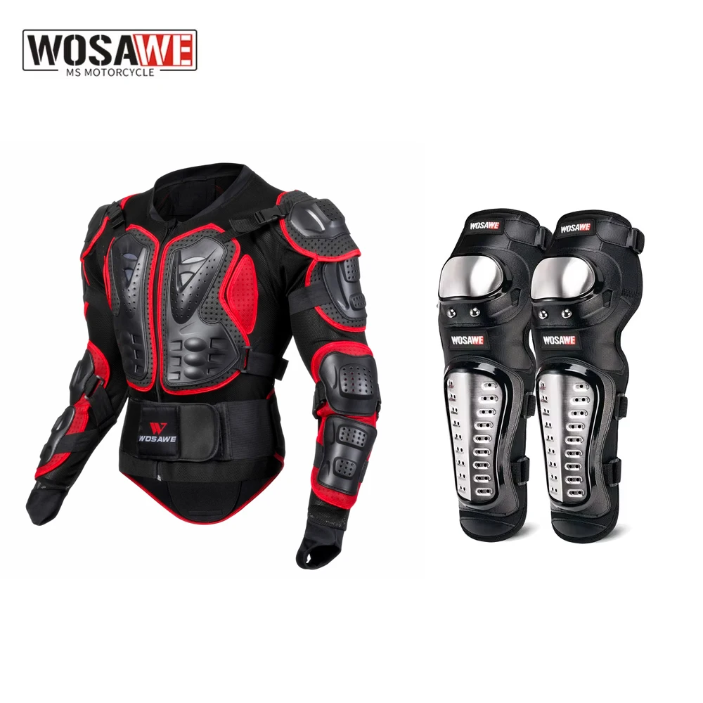 ชุดเกราะป้องกันสำหรับขี่มอเตอร์ไซค์แบบเต็มตัวสำหรับผู้ชาย WOSAWE ชุดเกราะป้องกันหลัง ไหล่ หน้าอก สำหรับแข่งรถมอเตอร์ครอส ระบายอากาศได้ดี เสื้อแจ็คเก็ตสำหรับขี่มอเตอร์ไซค์