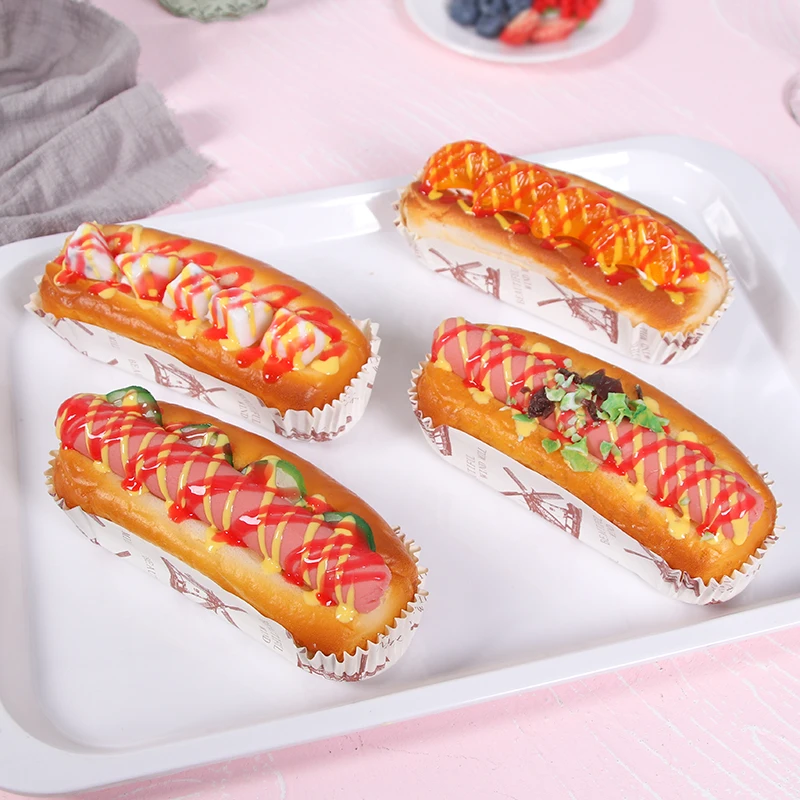 1pcs Simulation Of Hot Dog Cooking Bread Model Props Cake Food Food Window Decoration Children\'s Educational Products