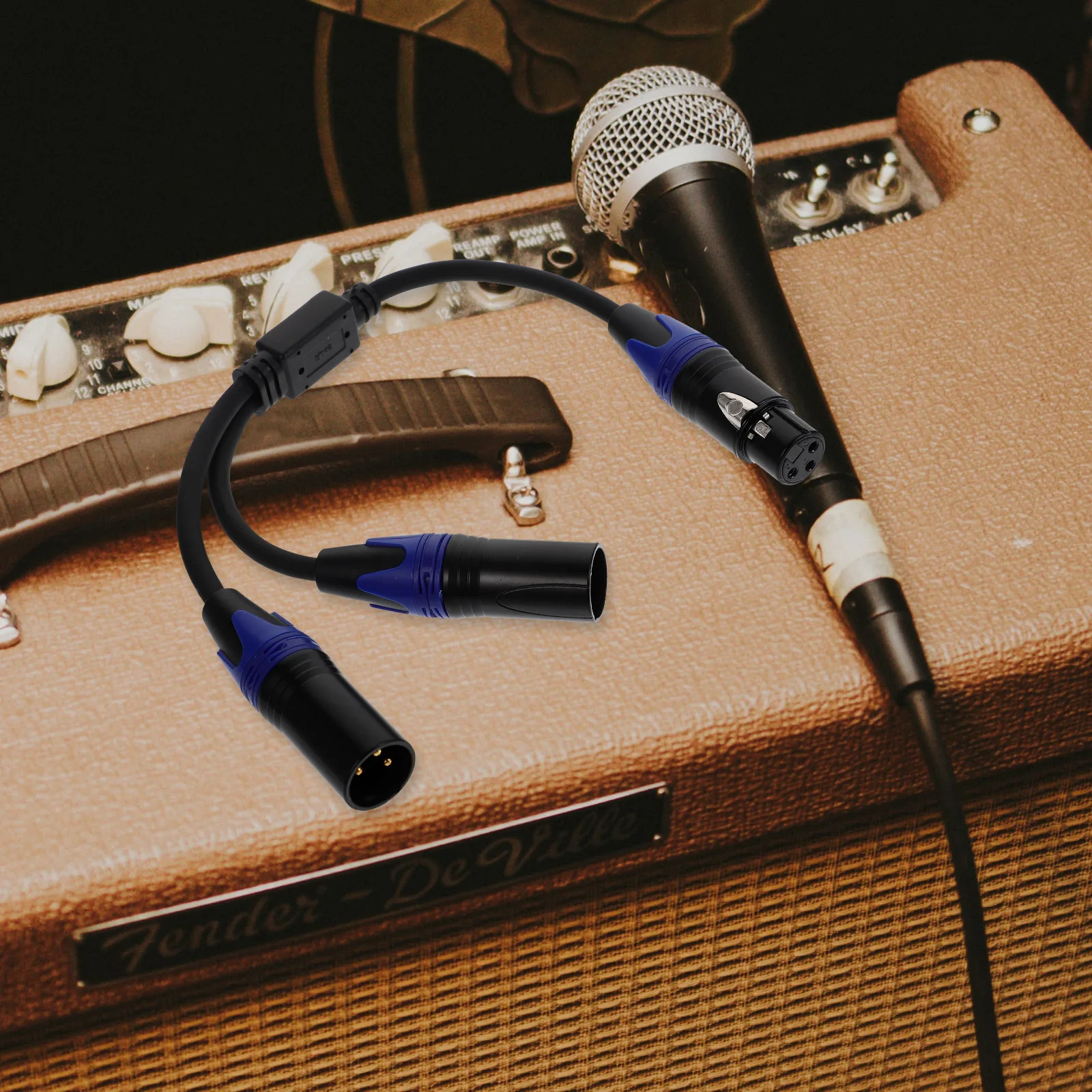 

2pcs XLR Cable 3 PIN Microphone Wire Pvc Y Splitter 3 Pin Microphone Wire Recording Studio Equipment Stage Audio Device