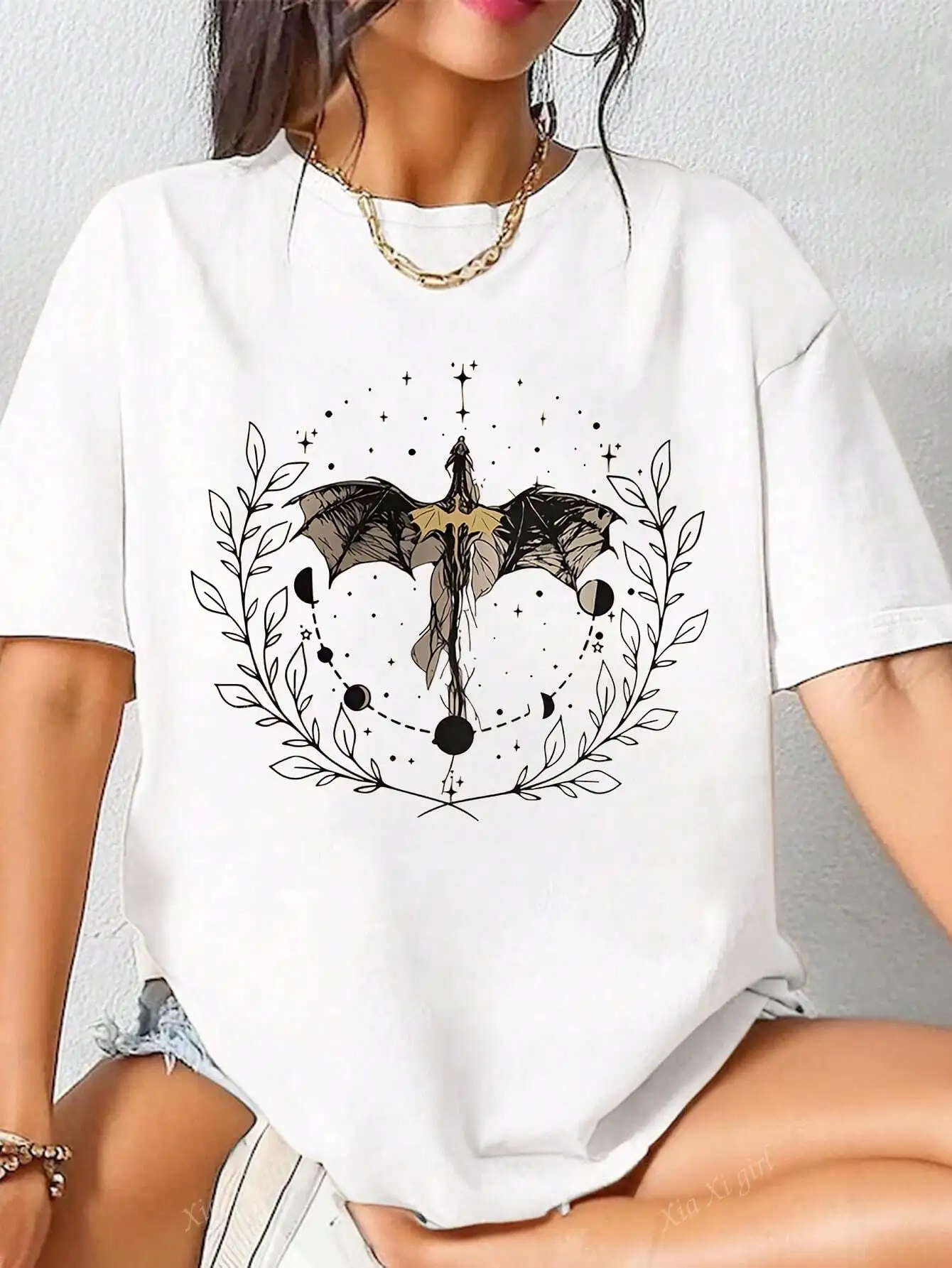 

Fourth Wing t shirt teen Classic 2000s streetwear Gothic graphic Trendy top tees Comfortable Grunge Graphic anime graphic ﻿