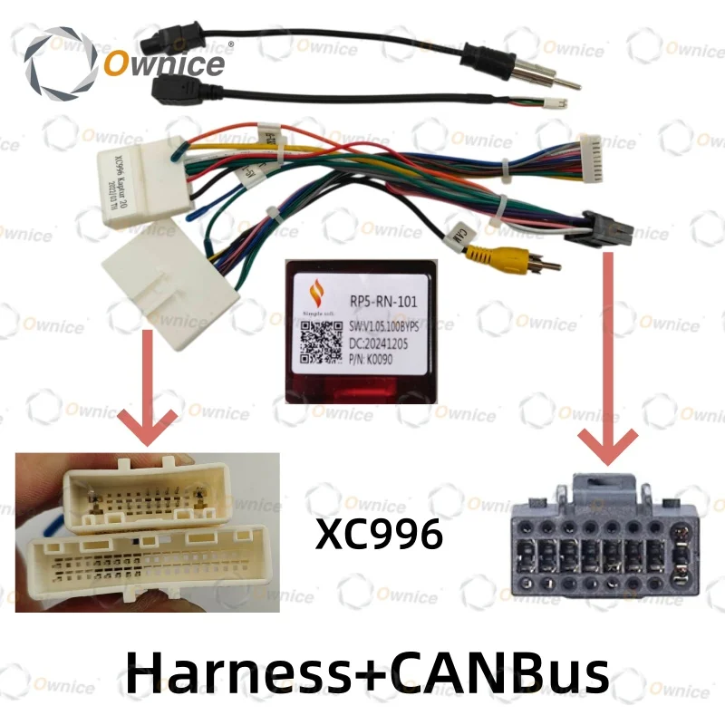 Ownice Car Radio Cable 16pin Power Wiring Harness Canbus Android Head Unit Connector for Renault Kaptur Captur 2020 dvd play