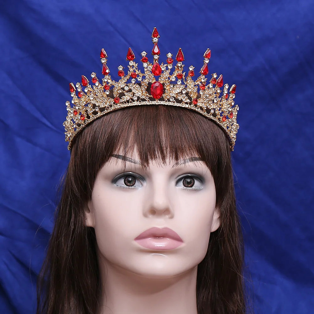 

Европейская и американская барочная свадебная корона-тиара с камнями, аксессуары для волос, корона принцессы, аксессуары для свадебного платья
