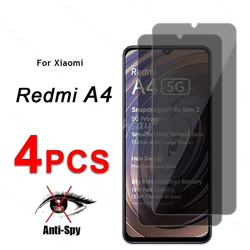 

Privacy Screen Glass For Xiaomi Redmi A4 Glass Anti-Spy Protector Film Redmi A4 Tempered Glass Screen Film Redmi A4