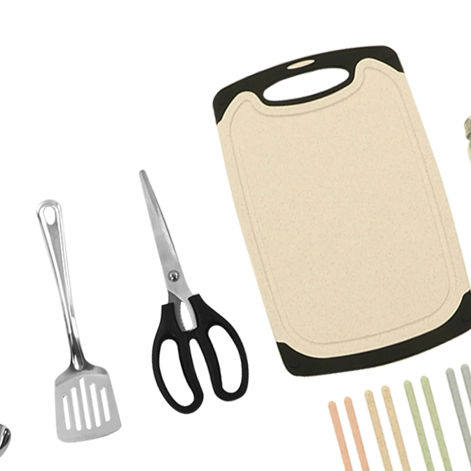 مجموعة أدوات المطبخ للتخييم، مجموعة أدوات الطبخ للسفر 420 من الفولاذ المقاوم للصدأ مقاومة لتسرب الماء، مريحة للنزهات