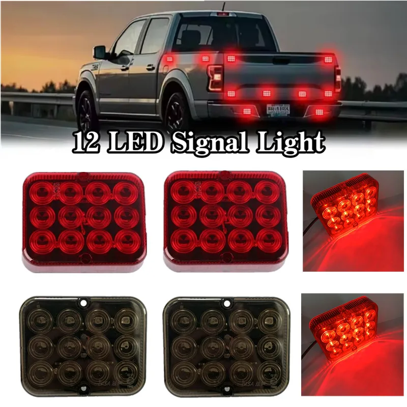 

2PCS LED Tail Lamp 12V/24V Fog Lamps Turn Signals Truck Trailer RV SUV Rear Warning Lights Waterproof Caravan Brake Lights